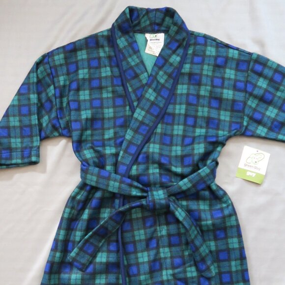 Greendog Boys Warm & Comfy Flannel Plaid Robe  Size 4-5  NWT - Picture 3 of 7